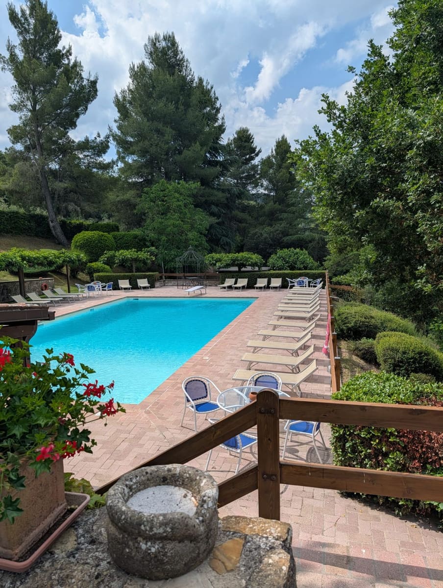 The villa grounds that hosted the offsite near San Venanzo